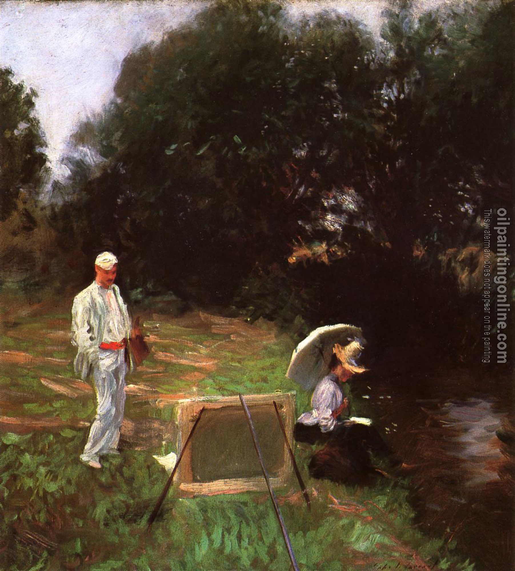 Sargent, John Singer - Dennis Miller Bunker Painting at Calcot